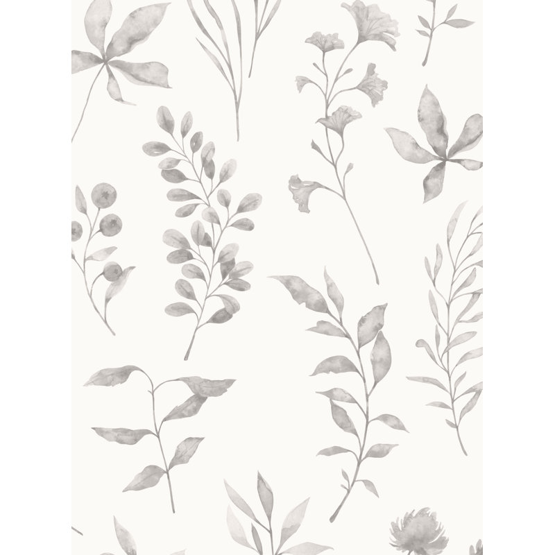 Grapevine Peel & Stick Floral Roll,  2' W  x 18' H, Gray