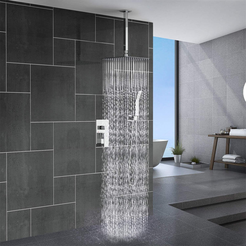 Système de douche complet avec valve brute, Chrome poli