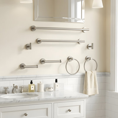 8-Pieces Brushed Nickel Bathroom Accessories Set, Stainless Steel Bathroom Hardware Set, Bath Towel Bar Set, Towel Racks for Bathroom Wall Mounted.