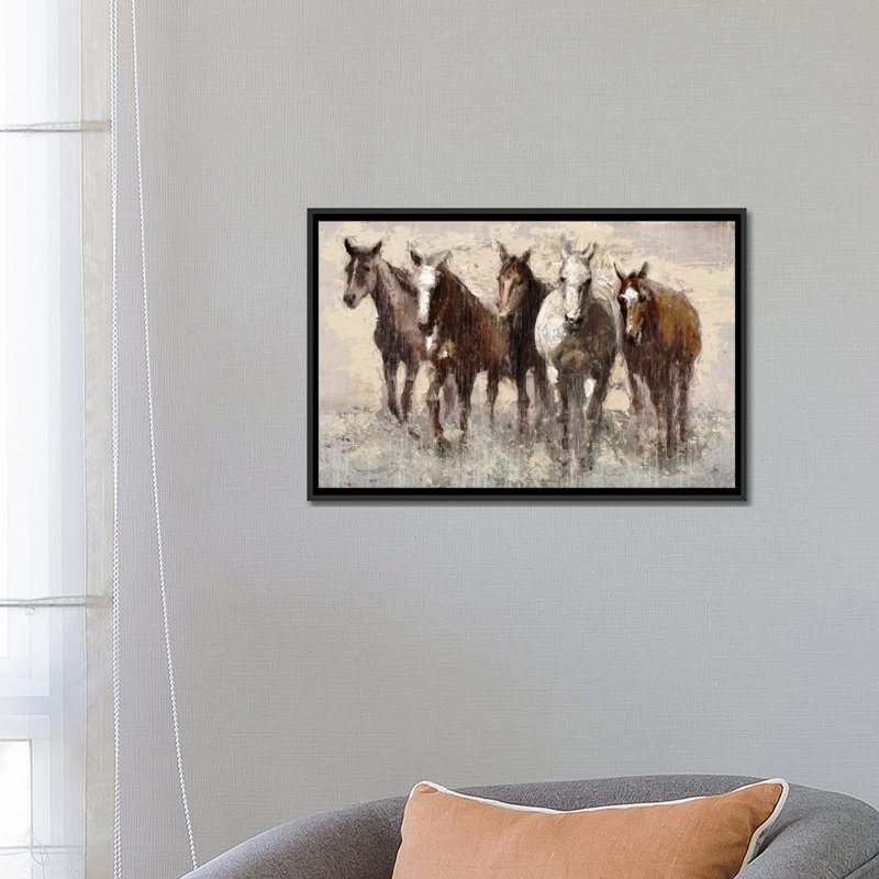 « harras », reproduction sur toile, H 18 po x l 26 po x P 1,5 po, Toile avec cadre flottant noir, Pas de tapis
