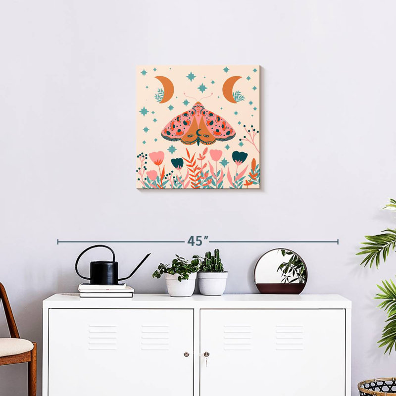 Brampt Moon And Moth, 20" H x 20" W
