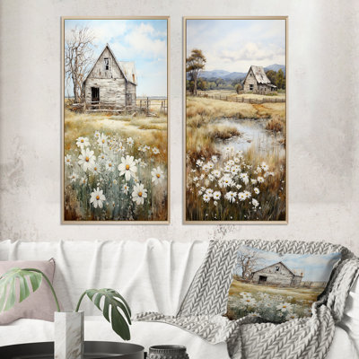 Farmhouse Quiet Retreat II - Ensemble d'art mural de ferme de 2 pièces