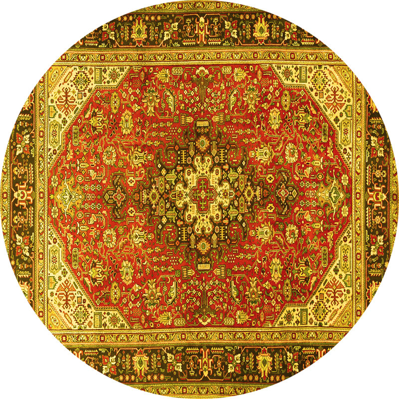 Washable Floral Indoor Rug, Round 8'