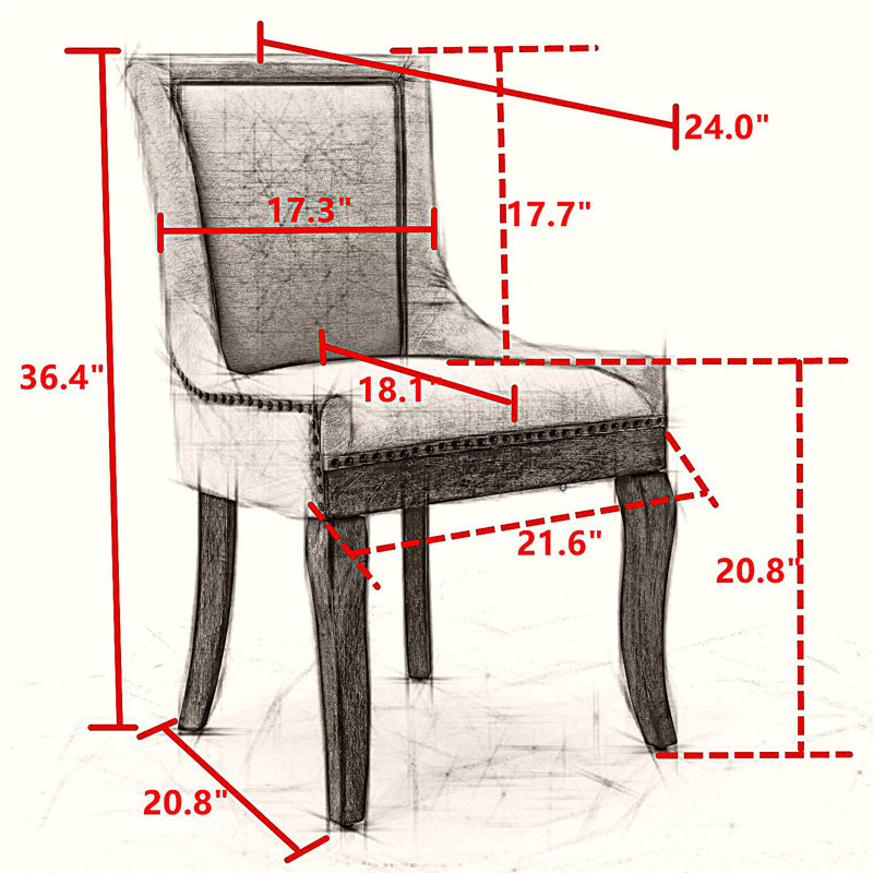 Chaise parsons en tissu Altarik