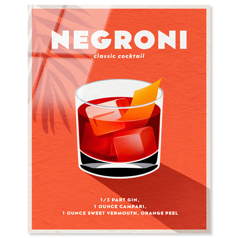 «Negroni», reproduction d'art acrylique par Art Remedy, H 45 po x l 36 po