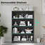 Bibliothèque grise pour bibliothèque de bureau à 4 tablettes de 48 pouces de hauteur pour bibliothèque de salon moderne à 4 niveaux-1396178948