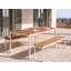 Acacia Rectangular Solid Wood and Steel Patio Dining Set