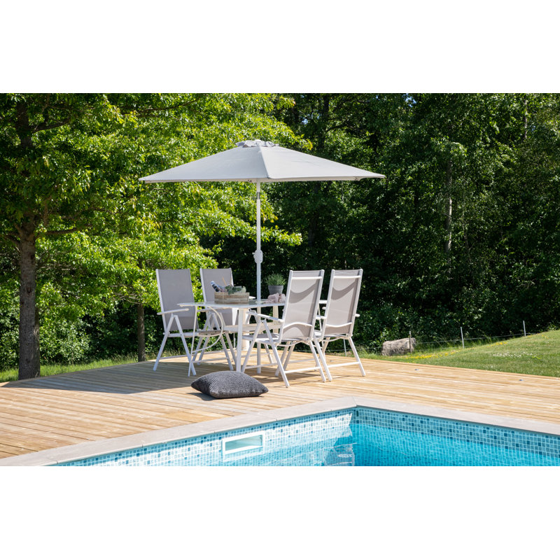 Egecan 6 - Person Patio Dining Set with Rectangular Table, White