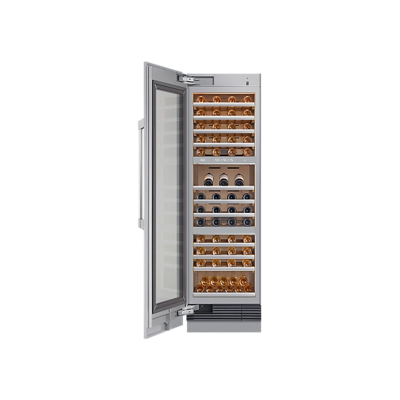 24" Wine Column Panel Kit, Contemporary, Silver Stainless