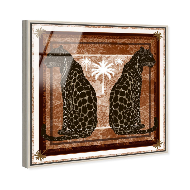 Casablanca Leopardo Print Glam Jungle by Oliver Gal, Black Frame, 12 x 12, 21"H x 21"W, Silver Frame