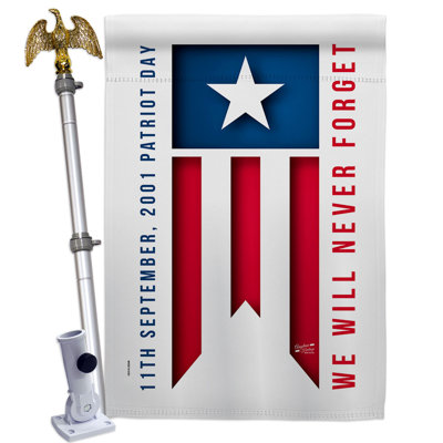 Double Sided 40 in. H x 28 in. W Polyester Flag set