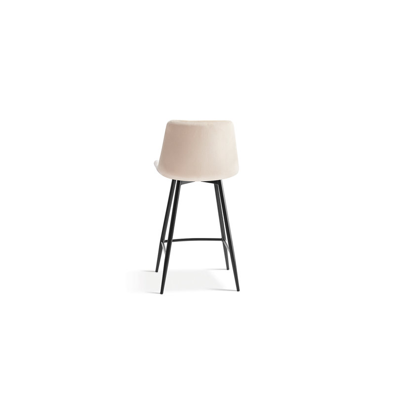 Cristopher Upholstered Counter Stool with Metal Frame, Beige