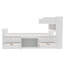 Structure de lit plateforme double pleine grandeur avec bibliothèques de rangement et tablettes, quatre tiroirs,-917248317