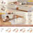 Full Size Upholstered Led Princess Bed Frame With Storage Drawers, Safety Rails, Charging Station, Heavy-Duty Metal Stand, Beige-1230876601-1230876600