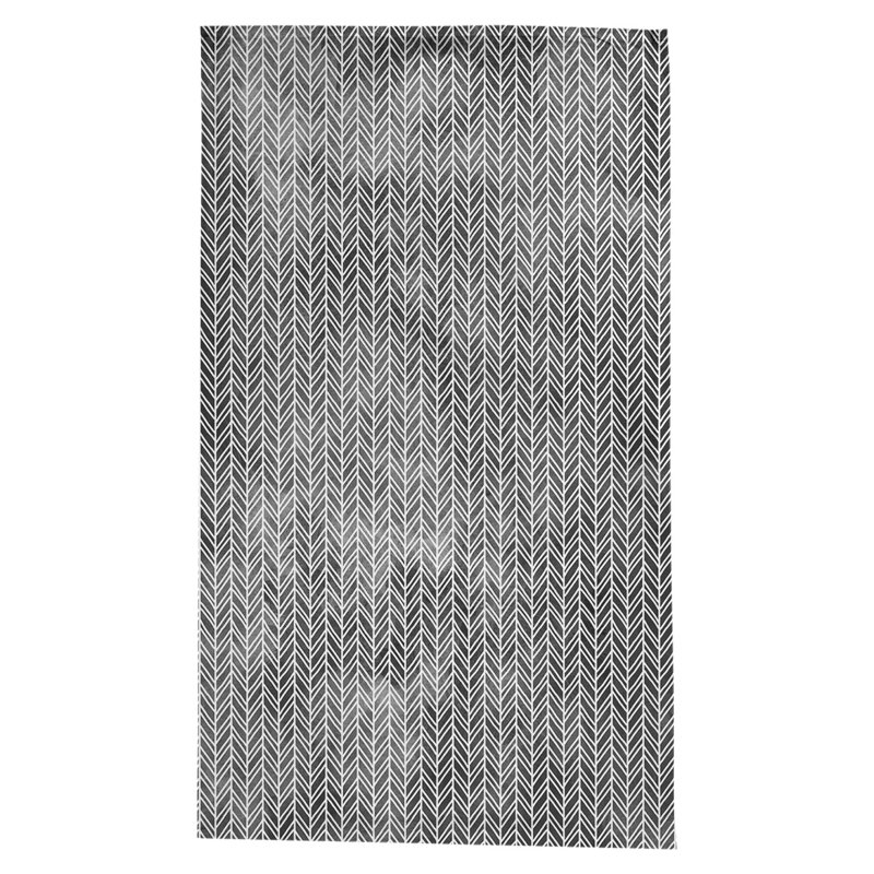 Leffel Herringbone Pattern Tablecloth, Black