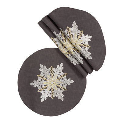 Napperon scintillant flocon de neige 16 po