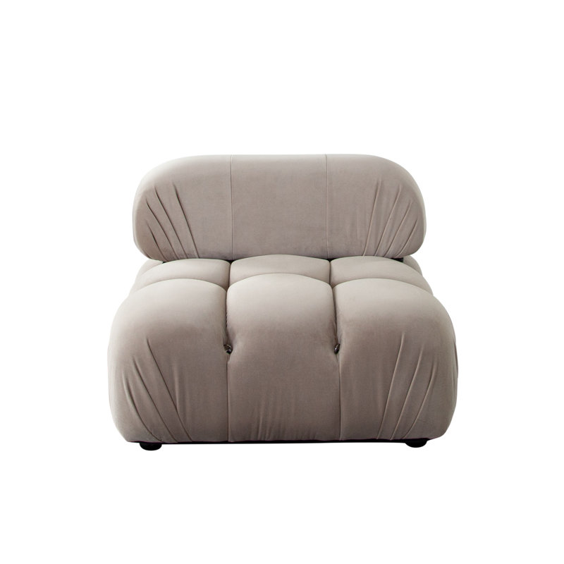 Paloma Armless Chair In Mink Tan Velvet