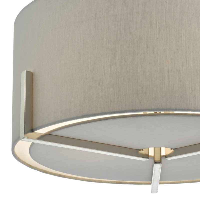 Dayanara 3 - Light Drum Pendant, Grey/Chrome