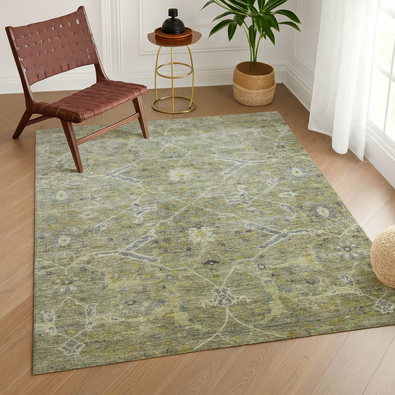 Tapis intérieur / extérieur lavable à la machine Matteson ACN2298 Global, Rectangle 9 pi x 12 pi
