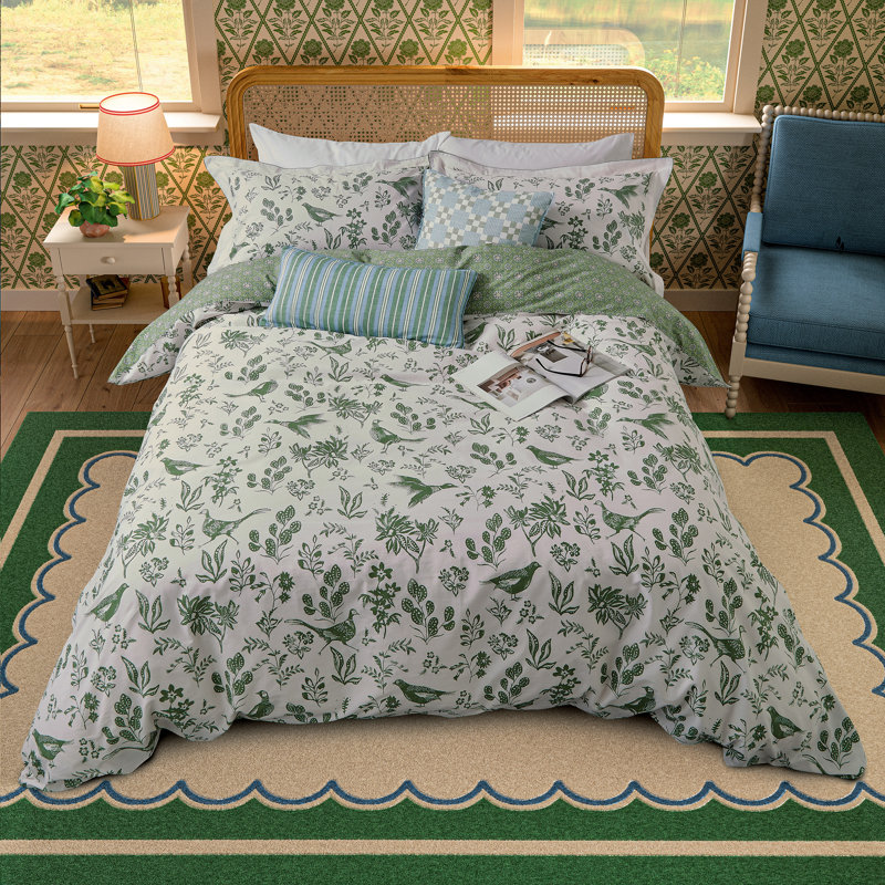 Festival Pheasants Cotton Duvet Cover Set, Super King Duvet Cover + 2 Pillowcases