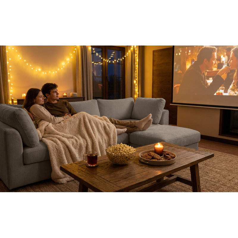 Canapé modulaire 4 pièces avec rangement 4 pièces, Chenille gris pâle, H 37 po x l 100 po x P 64,5 po
