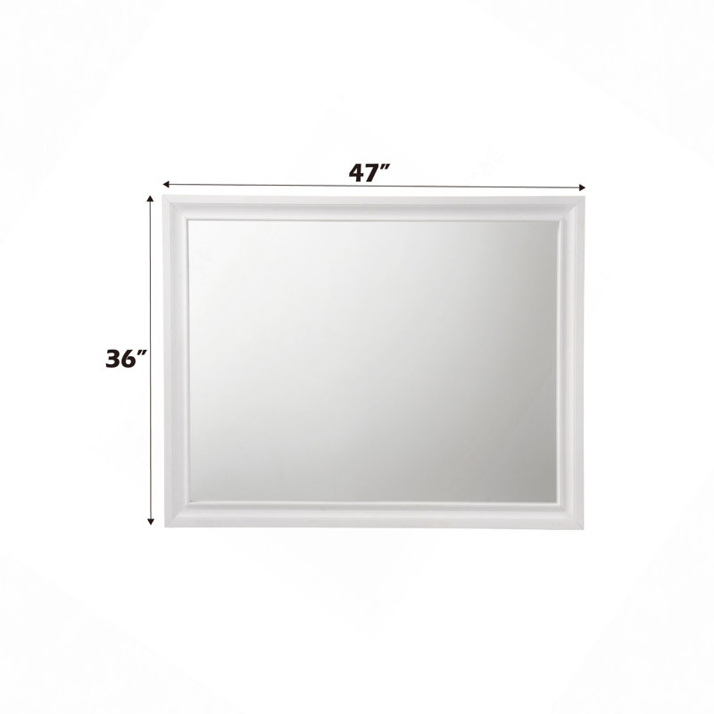 Miroir mural 41 po x 31 po - structure en bois d'hévéa / panneau de particules, conception non biseautée, décor minimaliste
