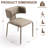 Faux Leather Dining Chairs Upholstered Side Chair With Padded Seat, Wingback Vanity Chair With Metal Frame For Dining Living Room Vanity Office-1558291412