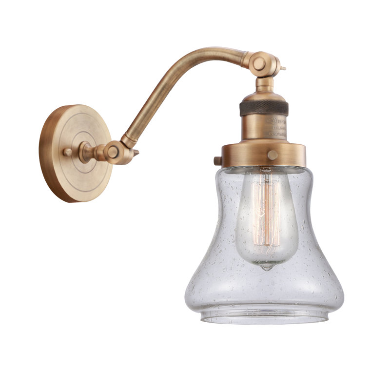 Edda Armed Sconce, Brushed Brass