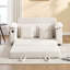 Canapé-lit futon convertible 3-en-1 58 po 58 po, causeuse pliable capitonnée avec canapé-lit escamotable, causeuse à dossier rabattable avec poches latérales pour le salon - blanc