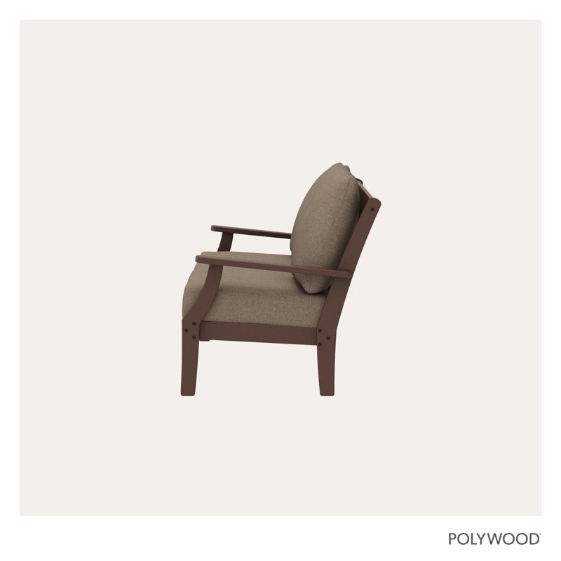 Braxton Deep Seating Sofa, Mahogany, Spiced Burlap