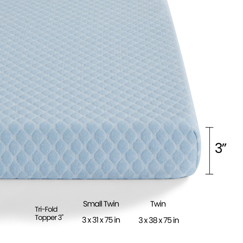 Surmatelas pour lit pliant 3 pouces Runfine, 38 po x 75 po