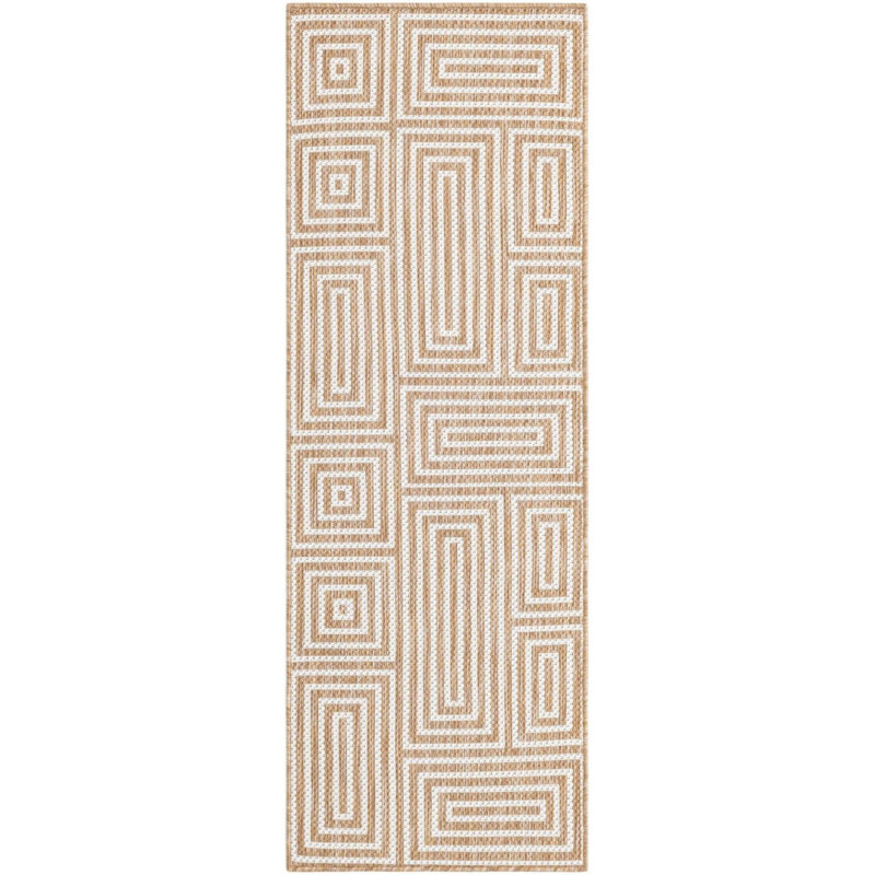 Tapis contemporain de style taupe Bello, Tapis de couloir 2 pi x 6 pi 1 po