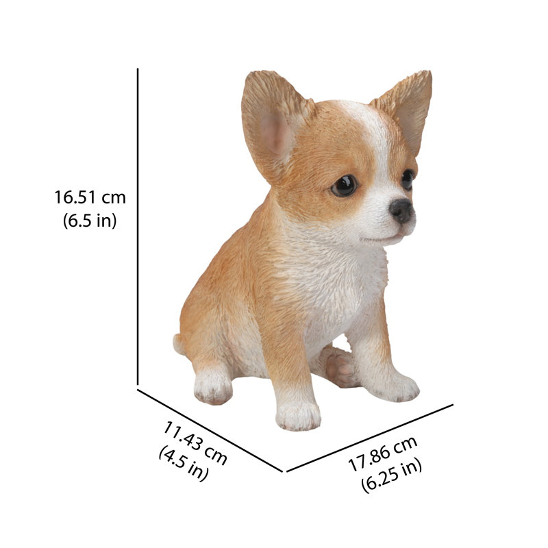 Statue chihuahua brun et blanc