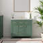 36" Vanity – 4 Extension Drawers + 2 Soft-Close Cabinets, 6.7" Ceramic Sink & Gold Handles. Solid-Pine Frame, 4" Faucet Deck-1398511332