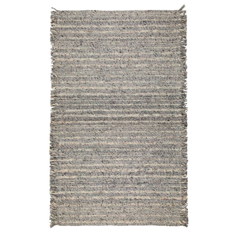 Frills Wool Striped Area Rug in Blue/Gray