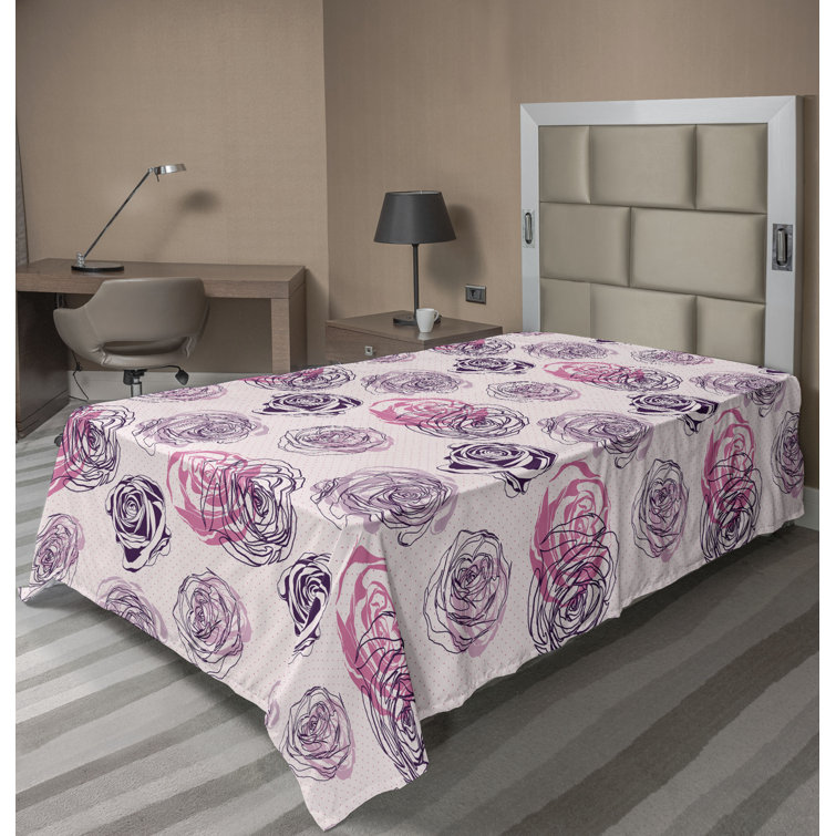 Ambesonne, drap plat floral pivoines, art botanique printanier