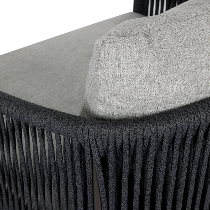 Porto Outdoor Swivel Lounge Chair, Thick Dark Gray Rope, Alessi Slate
