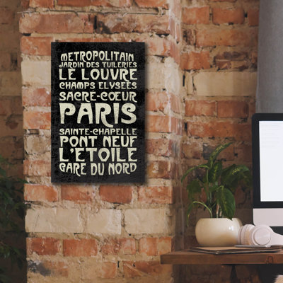  «Paris» par Erin Clark, art mural sur toile, 12 po x 18 po
