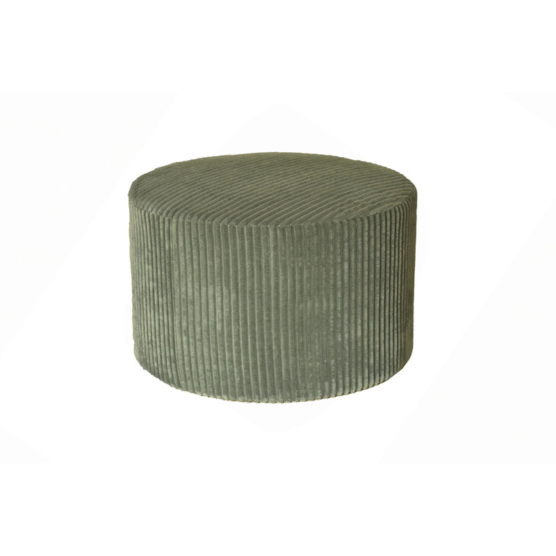 Corduroy Upholstery Full Compressed Ottoman, Dark Green