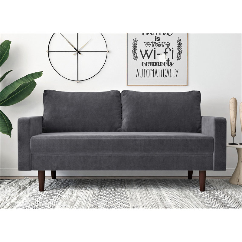 Rieger 71.6'' Velvet Sofa, Gray Velvet