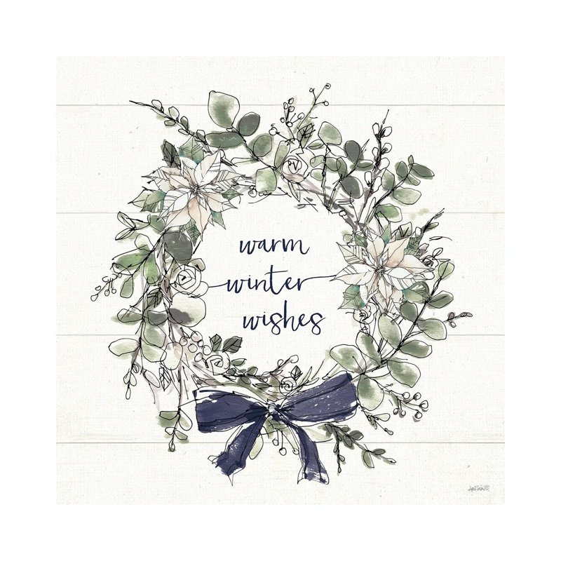 Modern Farmhouse VII Christmas Navy Bow by Anne Tavoletti - Wrapped Canvas Print, 93.98 cm H x 93.98 cm W