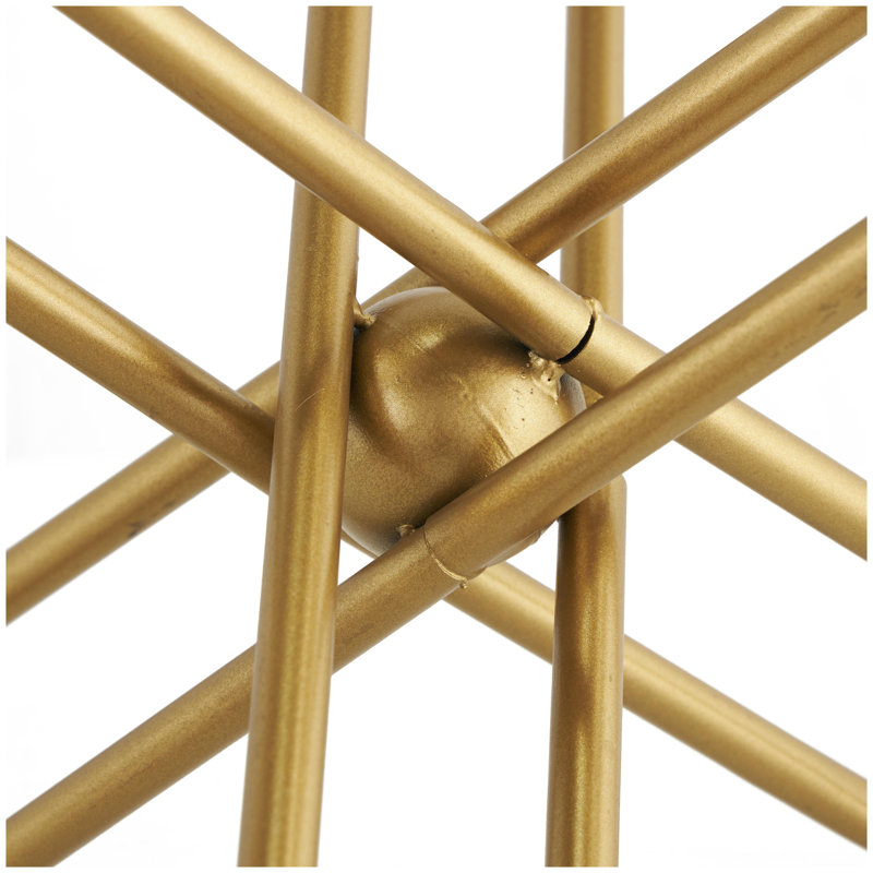 Metal Linked Jack Decorative Sculpture with Orb Centre Set, Gold