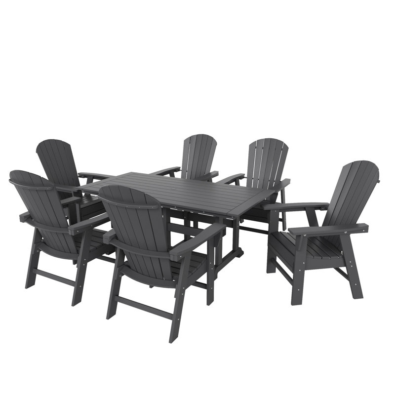 Altura 7-Piece Outdoor All Weather Poly Dining Set, Gray