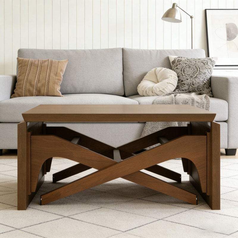 2 in 1 table, Expandable coffee table, Walnut