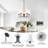 5-light Transitional Chandelier With Fabric Shades