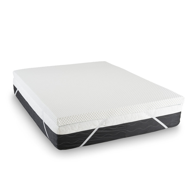 Zenwave 3" Memory Foam Topper With Coppercell and Washable Cover, Queen
