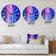 Porte bleue fantaisie dans une vieille tour mauve - horloge murale moderne-59914616