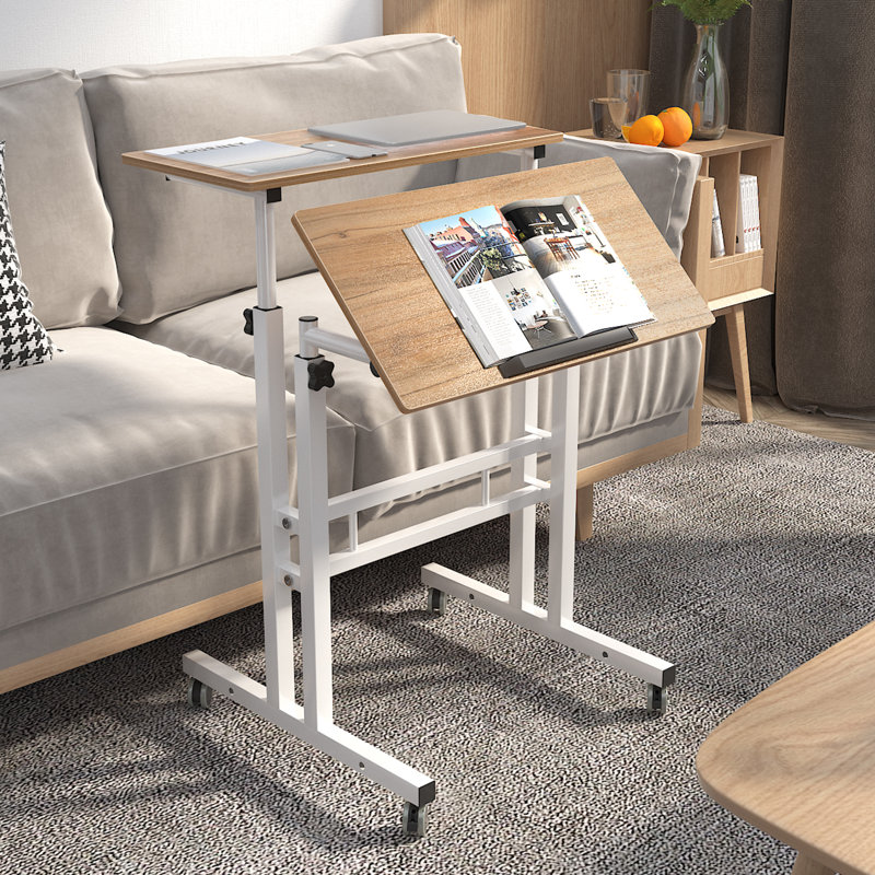 Bureau pour travailler debout réglable en hauteur Crumpton, Chêne