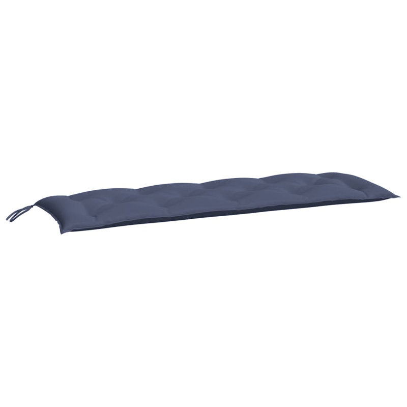 Garden Bench Cushion Set of 2 Navy Blue Outdoor Garden Bench Cushions, Fabric - Navy Blue, 59.1" H x 19.7" W x 2.8" D