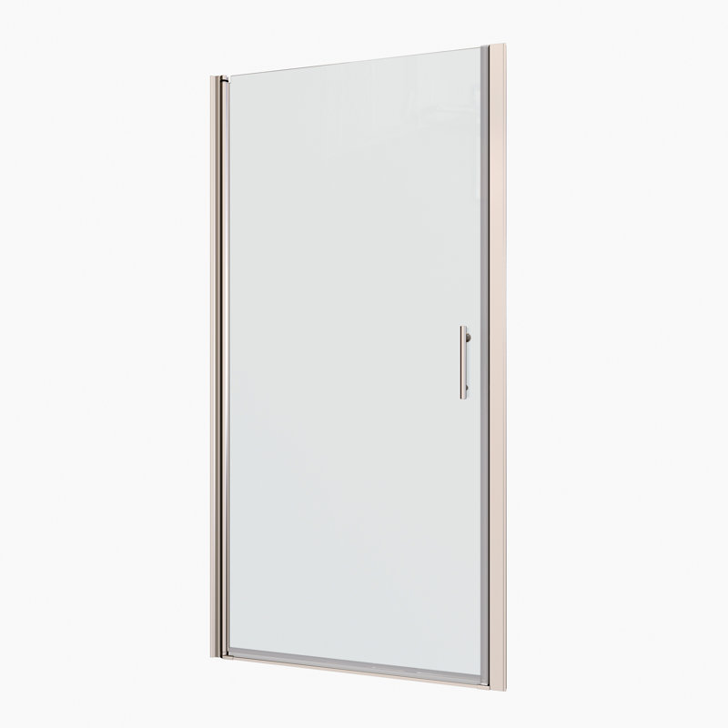 24-25 In 3/8" Adjustment,Universal Pivot Shower Door, Open Outside, With 1/4" Tempered Glass, Chrome